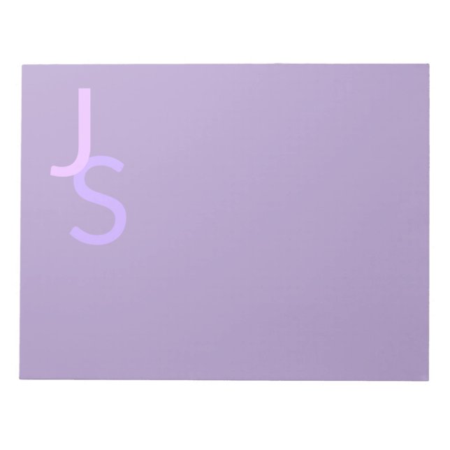 Modern Overlapping Monogrammed Initials | Purple Notepad (Front)