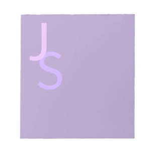 Modern Overlapping Monogrammed Initials   Purple Notepad