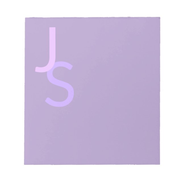 Modern Overlapping Monogrammed Initials | Purple Notepad (Front)