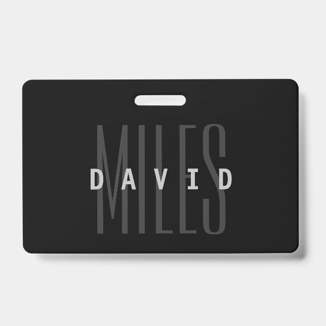 Modern Overlapping Name & Surname Badge (Front)