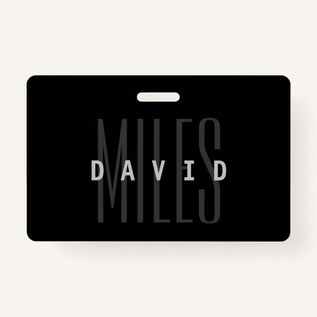 Modern Overlapping Name & Surname Badge (Front)