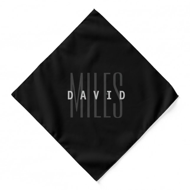 Modern Overlapping Name & Surname Bandana (Front)