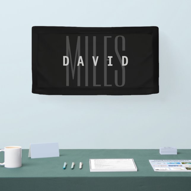 Modern Overlapping Name & Surname Banner (Tradeshow)