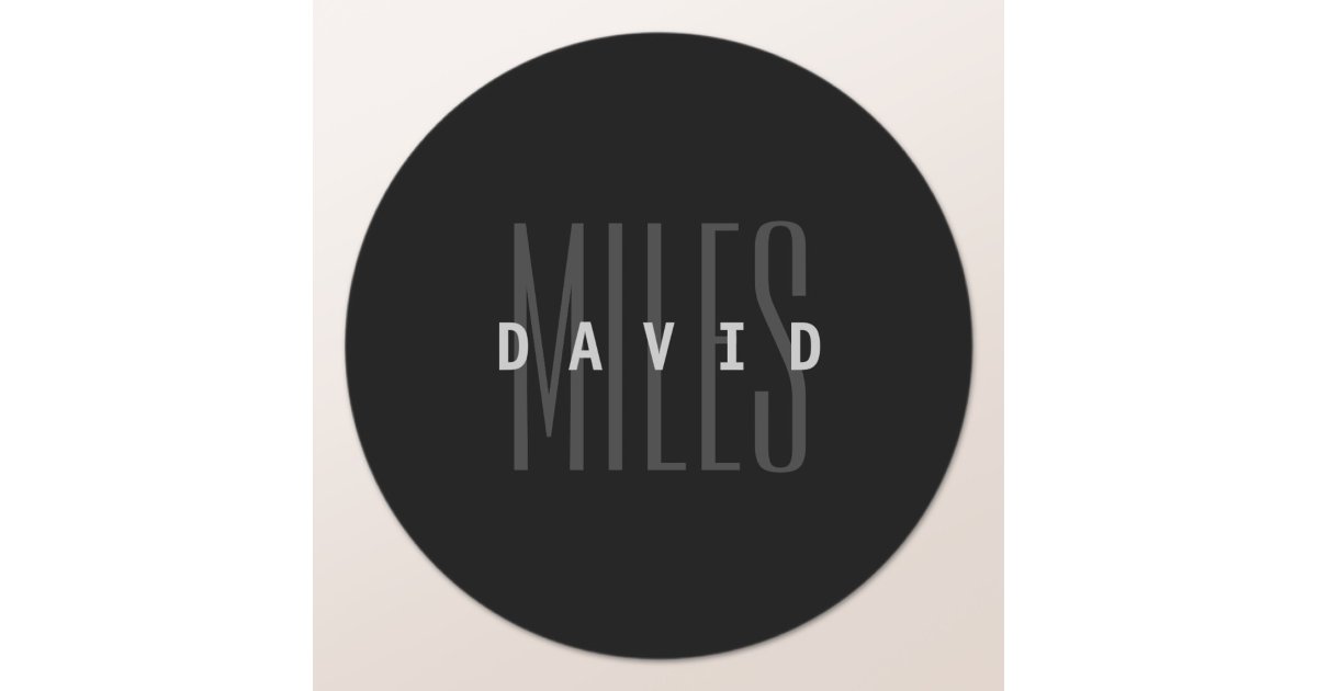 Modern Overlapping Name & Surname Classic Round Sticker | Zazzle