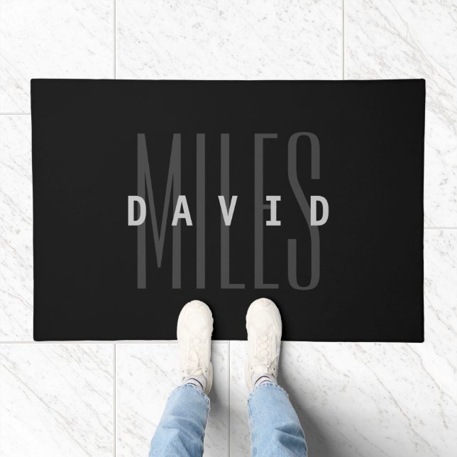 Modern Overlapping Name & Surname Doormat (Indoor)