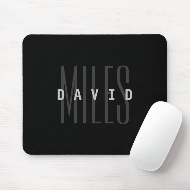 Modern Overlapping Name & Surname Mouse Pad (With Mouse)