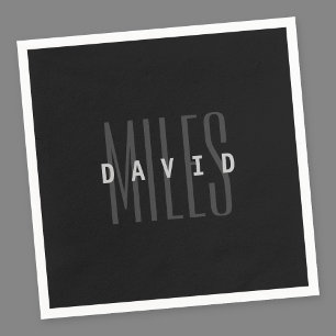 Modern Overlapping Name & Surname Napkins