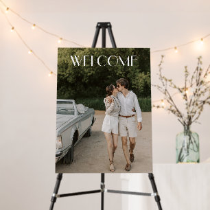 Modern Overlay Art Deco Photo Wedding Welcome Sign
