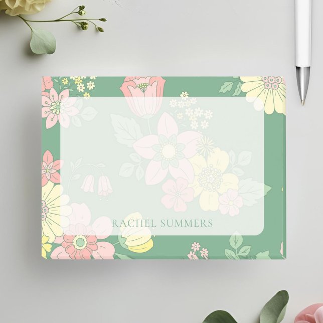 Modern Overlay Boho Floral Colorful  Post-it Notes (Creator Uploaded)