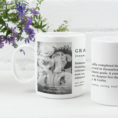 Modern Overlay Lettering Photo GRAD Definition Coffee Mug