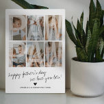 Modern Overlay Pawpaw Photo Plaque<br><div class="desc">Modern father's day photo plaque featuring 6 family pictures for you to replace with your own,  with the word "PAWPAW" in a faded overlay,  a personalized message,  a cute heart,  and the grandkids names.</div>