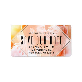 Modern Overlay | Photo Save the Date Address Label