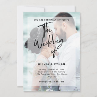 Modern Overlay Photo Wedding Customize Invitation
