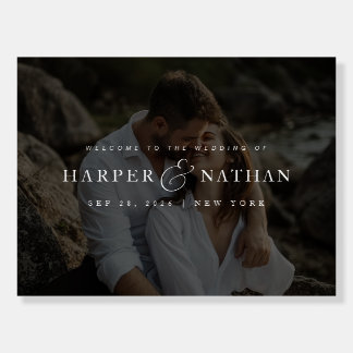 Modern Overlay Photo Wedding Welcome Foam Board