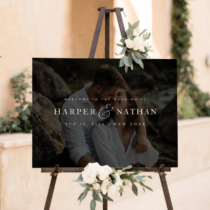 Modern Overlay Photo Wedding Welcome Foam Board