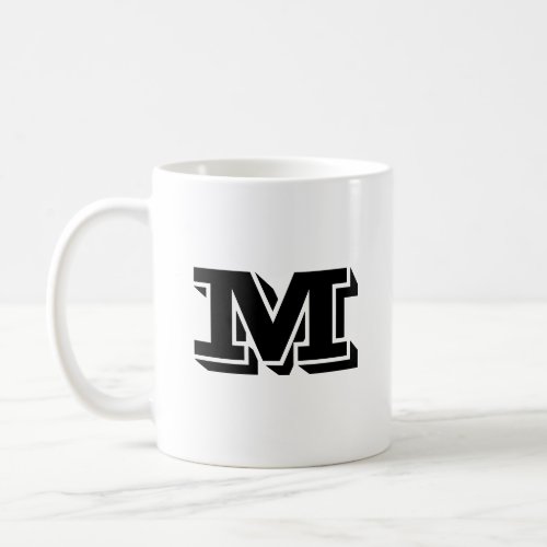 Modern oversized letter coffee mug with initials 