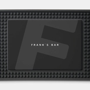 Modern Oversized Monogrammed Initial & Name Bar Mat