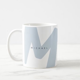 Modern Oversized Monogrammed Initial & Name Coffee Mug | Zazzle