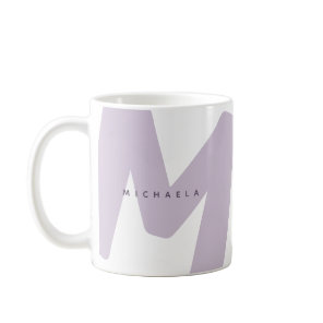 Modern Oversized Monogrammed Initial & Name Coffee Mug