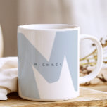 Modern Oversized Monogrammed Initial & Name Coffee Mug<br><div class="desc">Personalized modern initial coffee mugs are a stylish and practical way to enjoy your favorite hot beverages while showcasing your unique touch. This sleek design features a bold oversized initial in a soft muted gray, paired with customizable text for adding a name, making it perfect for personal use or as...</div>