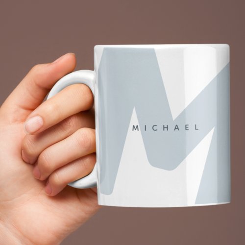 Modern Oversized Monogrammed Initial  Name Coffee Mug