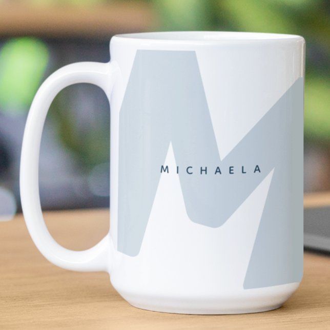 Modern Oversized Monogrammed Initial & Name Coffee Mug (Creator Uploaded)