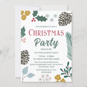Modern Oversized Rustic Branch Christmas Party Invitation