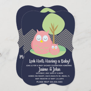 Modern Owl Baby Shower Hoot Invitation