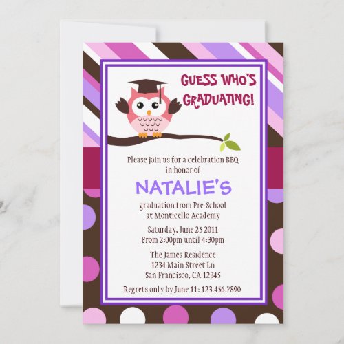 Modern Owl Graduate Invite