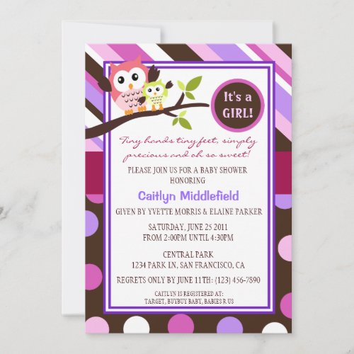 Modern Owls Baby Shower Invite
