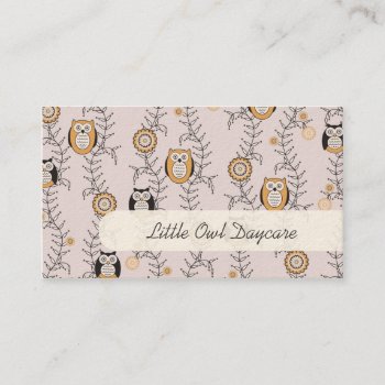 Modern Owls Daycare Business Cards by StriveDesigns at Zazzle