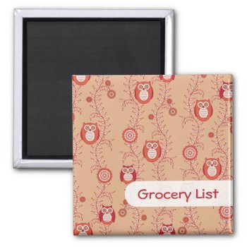 Modern Owls Grocery List Magnet by StriveDesigns at Zazzle