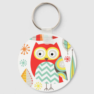 Modern Owls Keychain