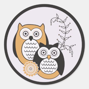 Modern Owls Stickers by StriveDesigns at Zazzle