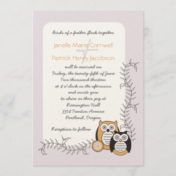 Modern Owls Whimsical Wedding Invitation by StriveDesigns at Zazzle