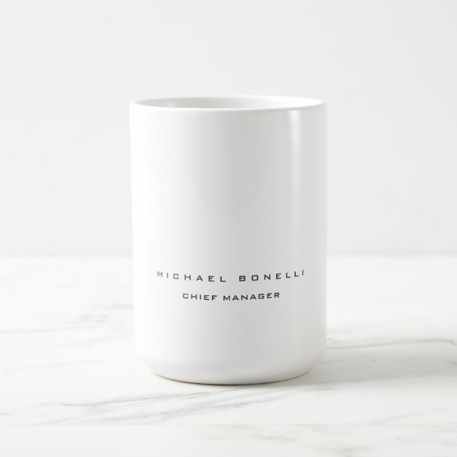 Modern Own Name Professional Minimalist Plain Coffee Mug (Center)