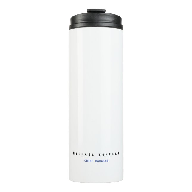 Modern Own Name Professional Minimalist Plain Thermal Tumbler (Front)