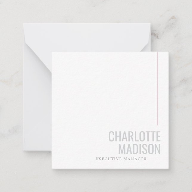 Modern Own Name Trendy Minimalist Plain  Note Card (Front)
