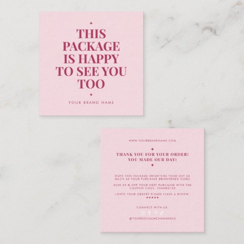 Modern packaging insert business thank you