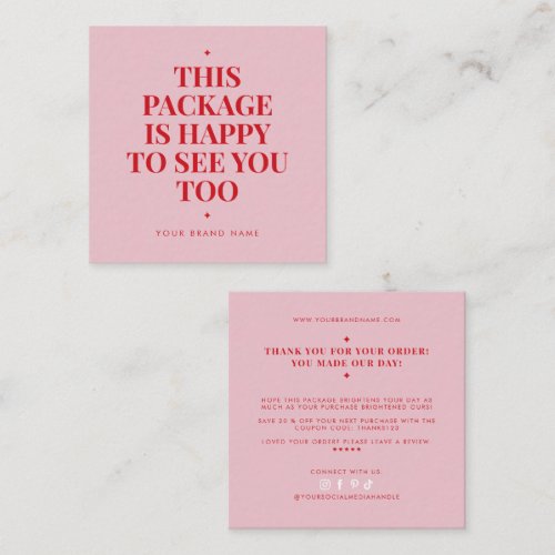 Modern packaging insert business thank you