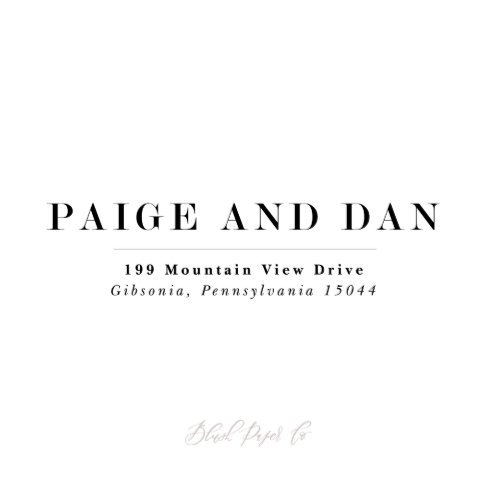 Modern Paige  Dan Rubber Return Address Stamp