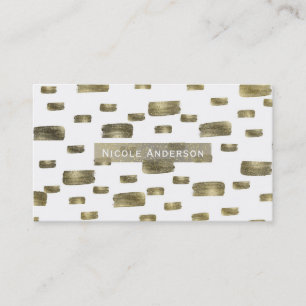 Modern Paint Brush Gold Copper Bronze Sparkle Business Card