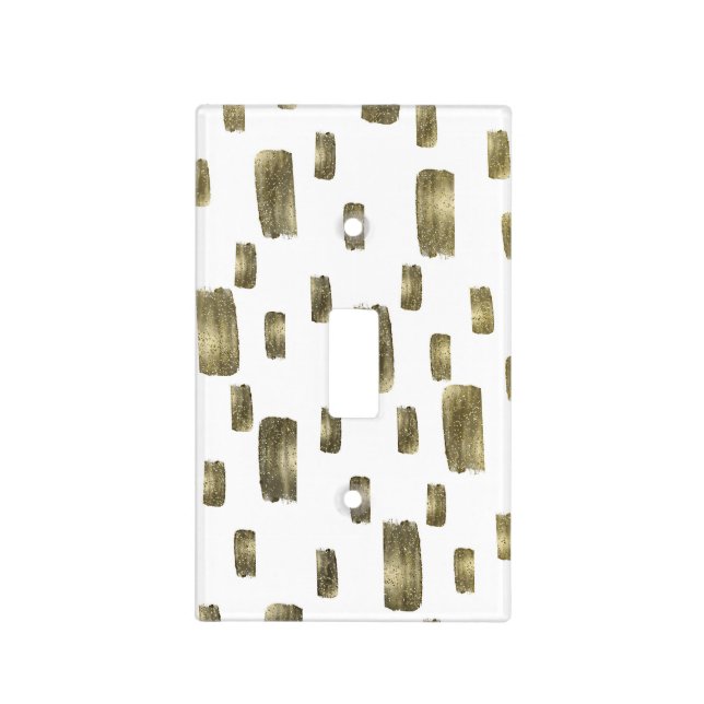 Modern Paint Brush Gold Copper Bronze Sparkle Light Switch Cover (Front)