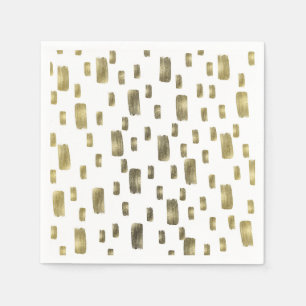 Modern Paint Brush Gold Copper Bronze Sparkle Napkins