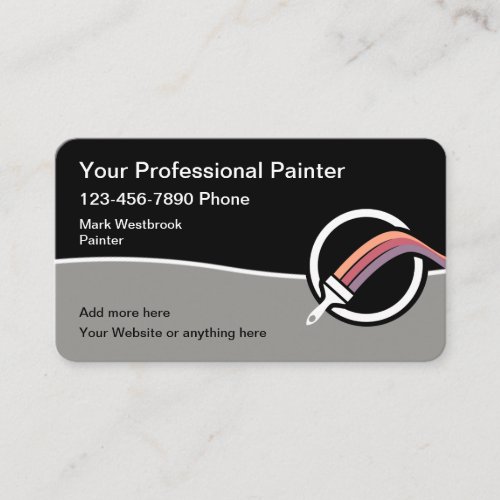 Modern Paint Brush Logo House Painter Business Card