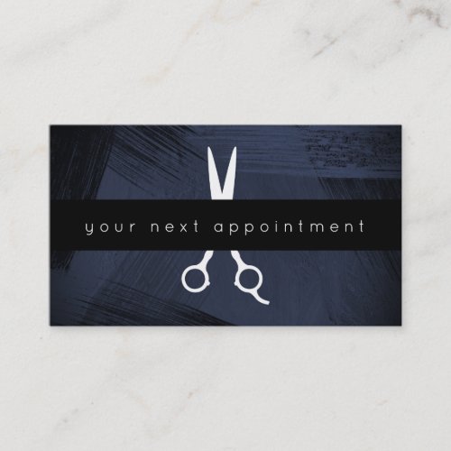 Modern Paint Salon Scissors Logo Appointment Business Card