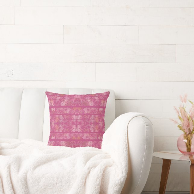 Modern Paint Splatter Blush Throw Pillow (Couch)