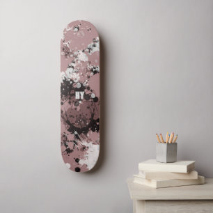 Modern paint splatter personalized skateboard
