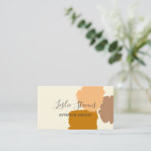 Modern Paint Splotch Boho Terracotta Blush Olive  Business Card (Standing Front)