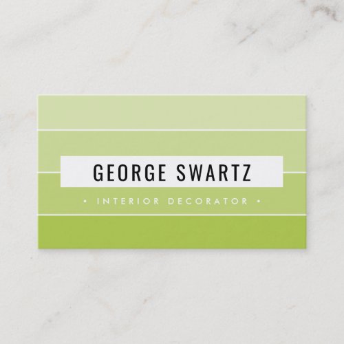MODERN PAINT SWATCH simple bold lime green black Business Card